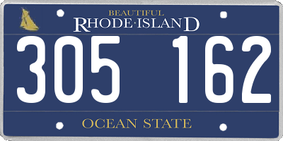 RI license plate 305162