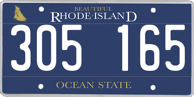 RI license plate 305165