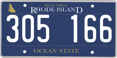 RI license plate 305166