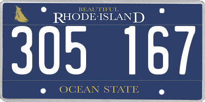 RI license plate 305167