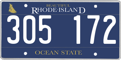 RI license plate 305172