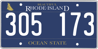 RI license plate 305173