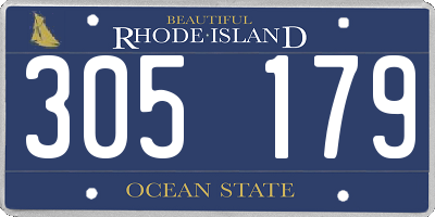RI license plate 305179
