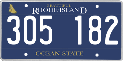 RI license plate 305182