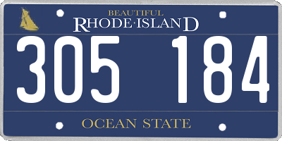 RI license plate 305184