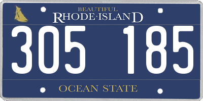 RI license plate 305185