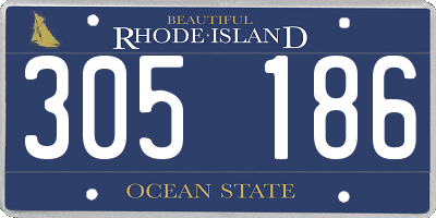 RI license plate 305186