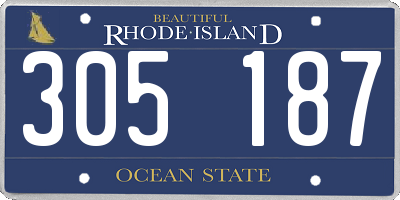 RI license plate 305187
