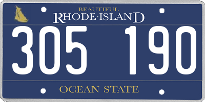 RI license plate 305190