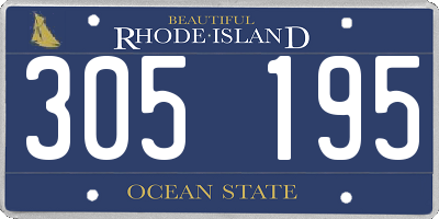 RI license plate 305195