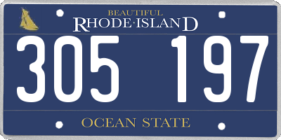 RI license plate 305197