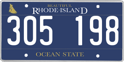 RI license plate 305198