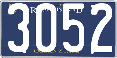 RI license plate 3052
