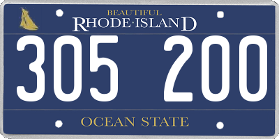 RI license plate 305200