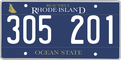 RI license plate 305201