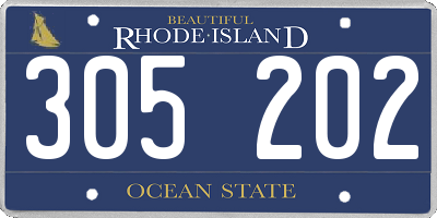 RI license plate 305202