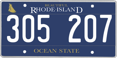 RI license plate 305207