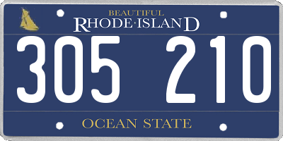 RI license plate 305210