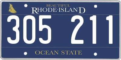 RI license plate 305211