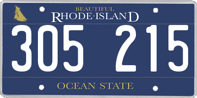 RI license plate 305215