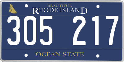 RI license plate 305217