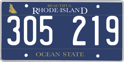 RI license plate 305219