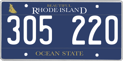 RI license plate 305220
