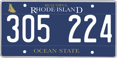 RI license plate 305224
