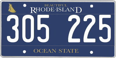 RI license plate 305225