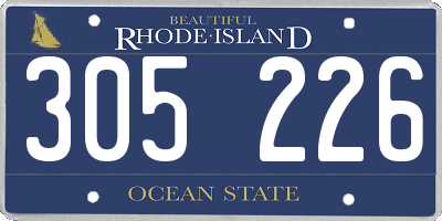 RI license plate 305226