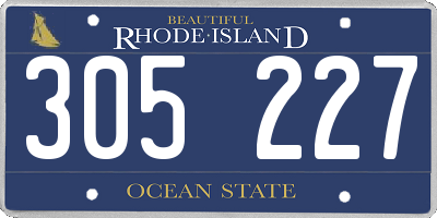RI license plate 305227