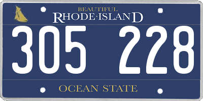 RI license plate 305228