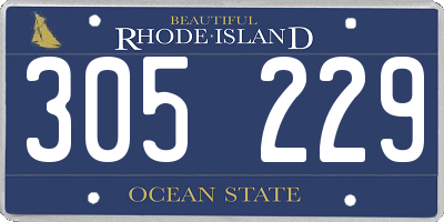 RI license plate 305229