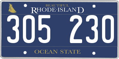 RI license plate 305230