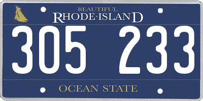 RI license plate 305233