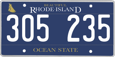 RI license plate 305235