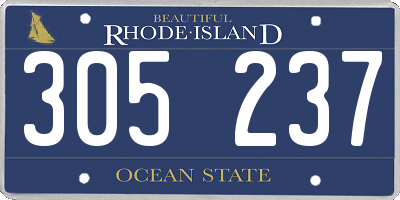 RI license plate 305237