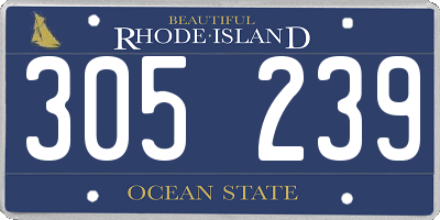 RI license plate 305239