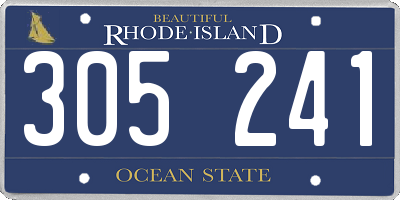 RI license plate 305241