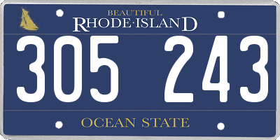 RI license plate 305243