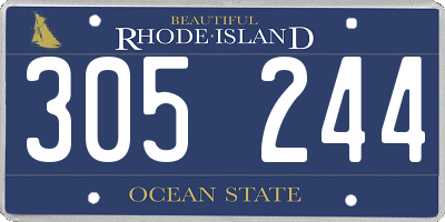 RI license plate 305244