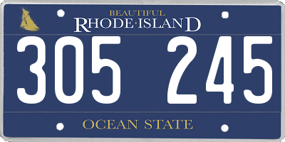 RI license plate 305245