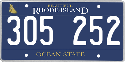 RI license plate 305252
