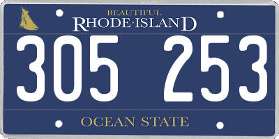 RI license plate 305253