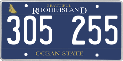RI license plate 305255