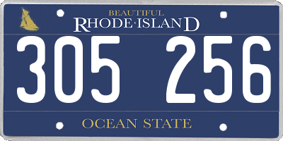 RI license plate 305256