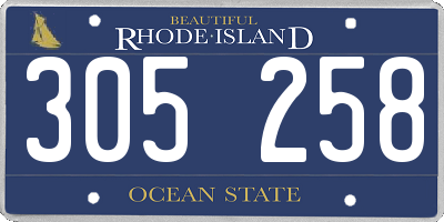 RI license plate 305258
