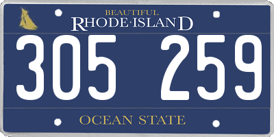 RI license plate 305259