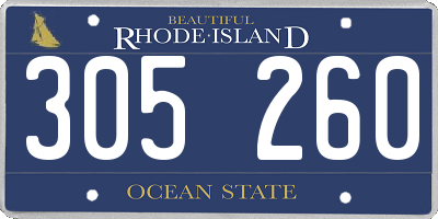 RI license plate 305260