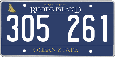 RI license plate 305261